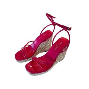 NWT Marc Fischer Shoes Zeki Espadrille Barbie Pink Wedges Heel Sandals Size 7.5